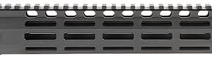 Black firearm handguard with rail slots