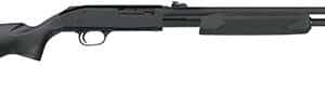 Black pump-action shotgun side view