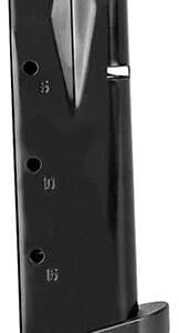 Black gun magazine vertical view close-up.