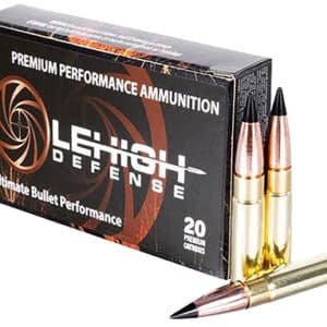 Lehigh Defense premium performance ammunition box and bullets.