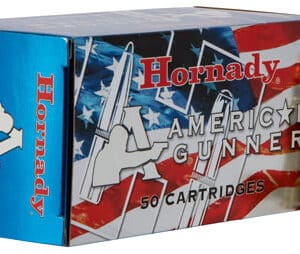 Hornady American Gunner ammunition box with cartridges