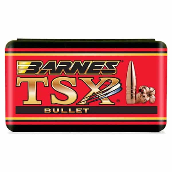 Barnes TSX Bullet label with copper bullet image.