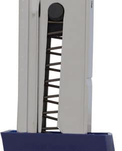 Gun magazine with blue baseplate