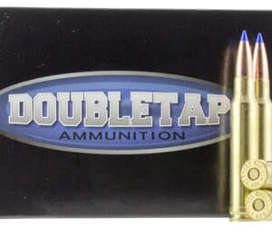 Doubletap ammunition box with bullets displayed