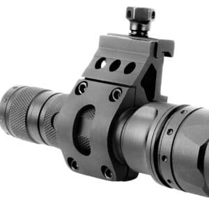 Tactical flashlight with mount and rubber cover