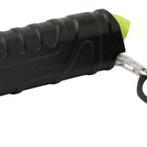 Black flashlight with wrist strap