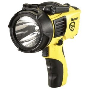 Yellow handheld spotlight with black grip