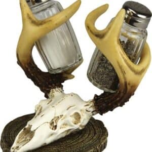 Deer antler salt and pepper shaker holder