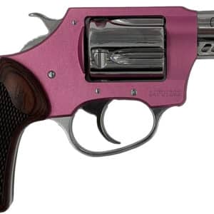 Pink revolver with wooden grip