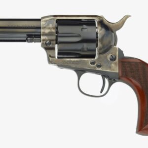 Revolver with wooden grip and metal barrel