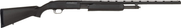 Black pump-action shotgun side view