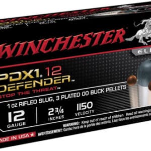 Winchester 12-gauge ammunition box with bullets.