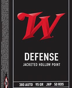 Winchester 380 Auto ammunition box, 50 rounds.