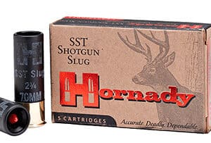 Hornady SST Shotgun Slug cartridges and box.