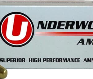 Underwood Ammo high-performance ammunition box with bullets.