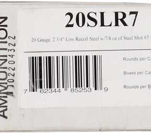 Fiocchi ammunition 20 gauge box label.