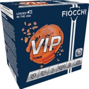 Fiocchi VIP 20 gauge shooting shells box.