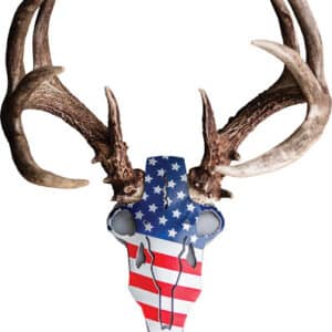 Deer skull with American flag design