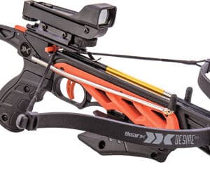 Compound crossbow with scope and ergonomic design
