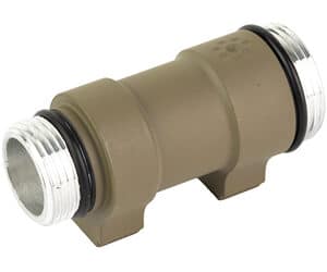 Military-grade tan metal tube connector