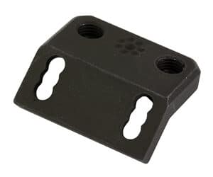 Black metal bracket with holes