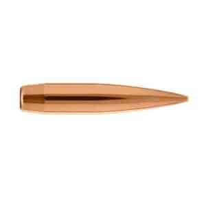 Copper bullet projectile on white background