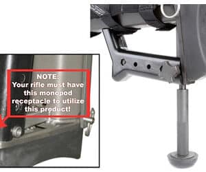 Rifle monopod attachment requirements notice and image