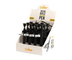 Caliber novelty toy gun-shaped pens display box