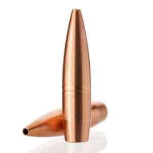 Copper bullets on white background.