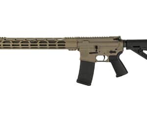 Semi-automatic rifle with tan body and black stock.