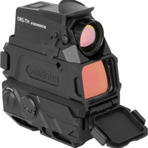 Thermal imaging scope with lens cover open
