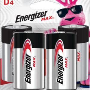 Energizer Max D4 batteries packaging with bunny.