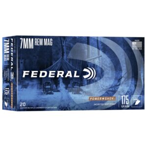 Federal 7mm Rem Mag rifle ammunition box