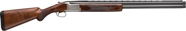Over-under shotgun with wooden stock and barrels