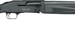 Black shotgun with a tactical design.