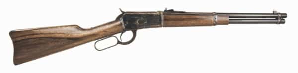 Lever-action rifle with wooden stock
