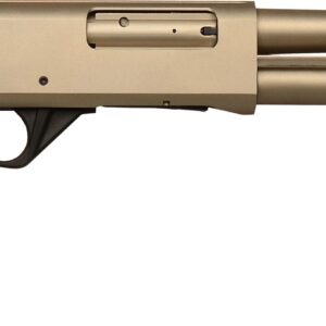 Pump action shotgun side view