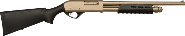 Pump action shotgun side view