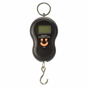 Portable electronic scale with smiling face design.