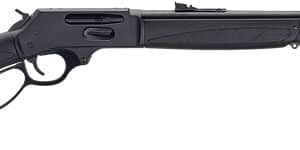 Black lever-action rifle side view