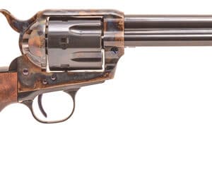 Classic revolver with a wooden grip