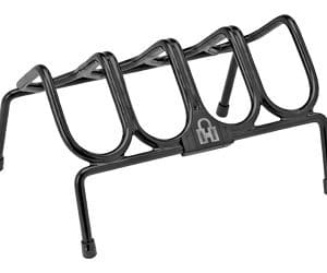 Black metal rib rack for grilling meats
