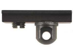 Metal bracket with threaded components, side view