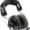 Vintage black aviation headphones with audio jack
