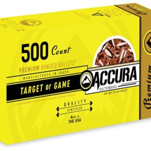 Accura Outdoors premium bonded bullets packaging.