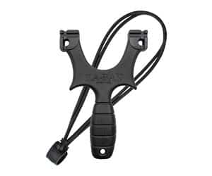 Black slingshot with ergonomic grip