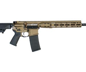 Semiautomatic rifle with tan and black finish
