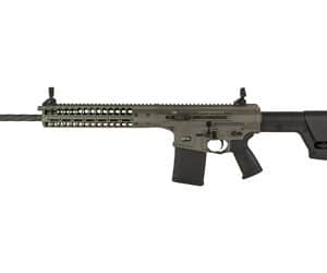 Modern tactical rifle with long barrel