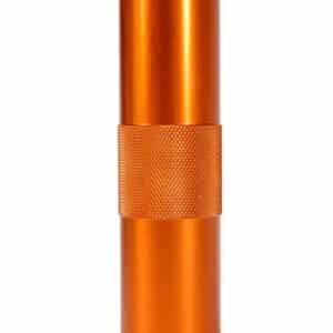 Orange metal tube with textured grip section