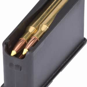 Rifle magazine with two bullets inside.